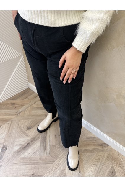 Nohavice čierne menčestrové SUMMER