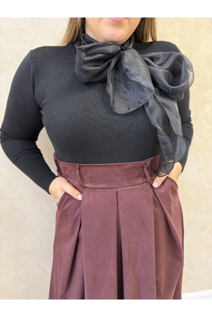 Pulóver mašla čierny HAZEL