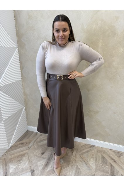 Sukňa koženková čoko VALENTÍNA