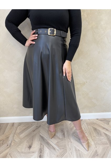 Sukňa koženková čierna VALENTÍNA