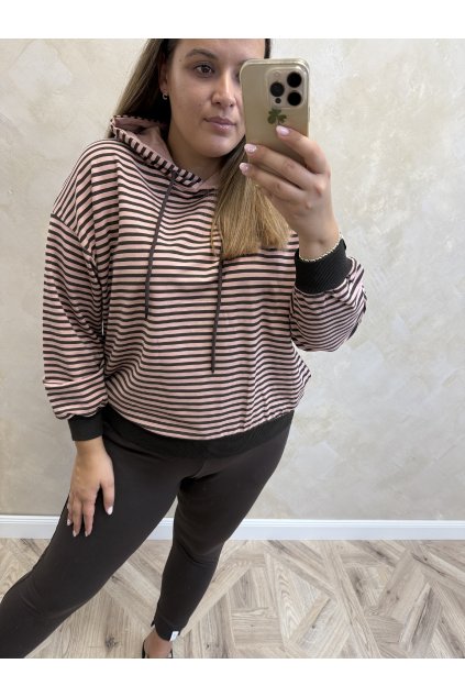 Pink mikina s kapucňou
