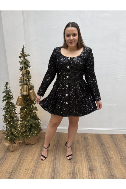 Šaty flitrové čierne MAIA