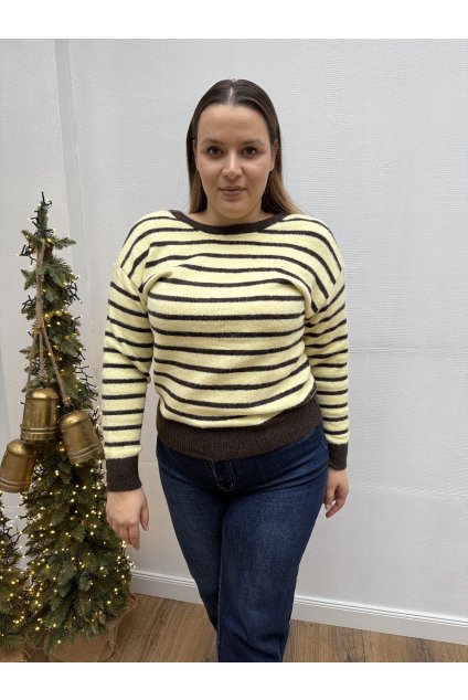 Pulóver s mašľou žltý SANA