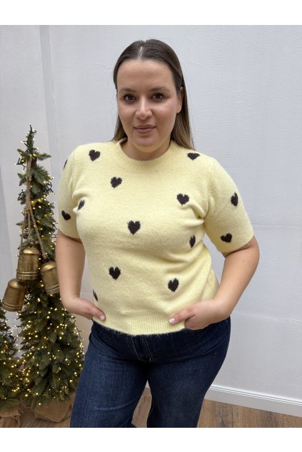 Pulóver srdiečko žltý LARA