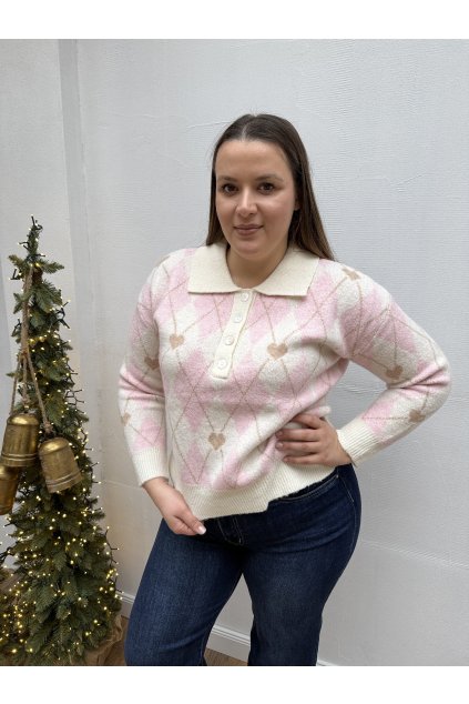 Pulóver ružovo-maslový ANA