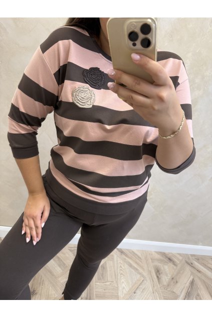 Top - Dark Brown Rose pink
