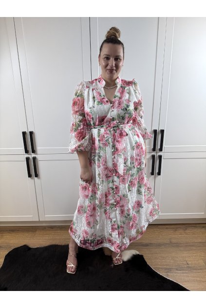 Šaty ružovo-biele LUA