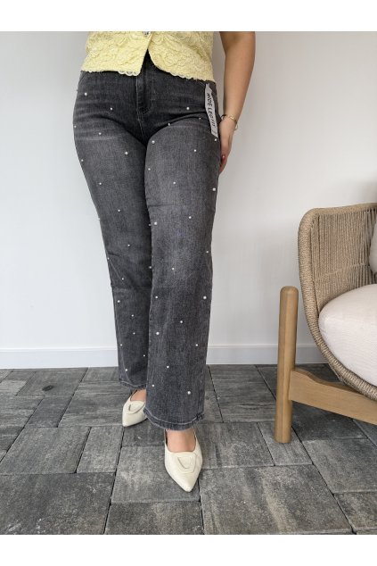 Sivé rifle s perlami ROSE