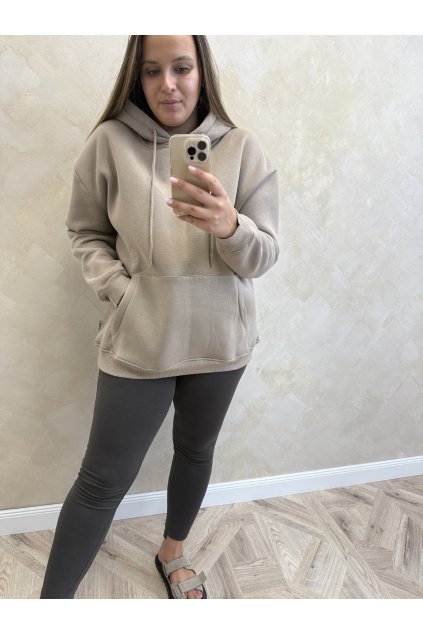 Mikina - Beige Oversize - zateplená