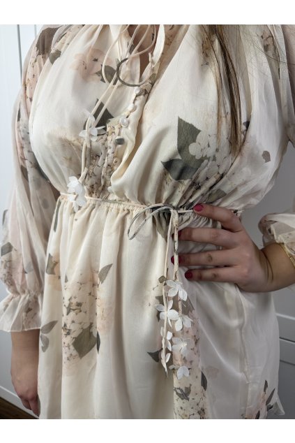 Šaty kvety maslové SOFIA