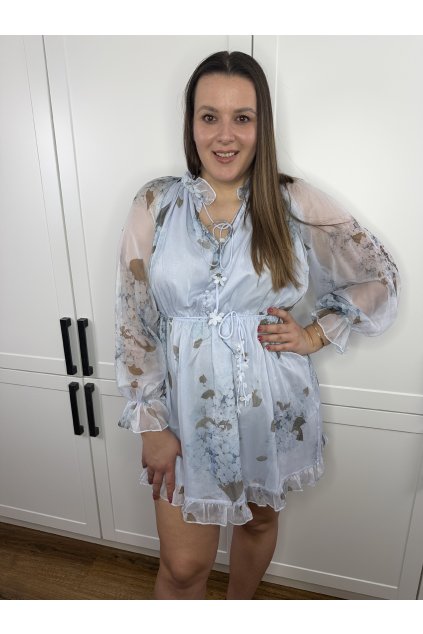 Šaty kvety modré SOFIA