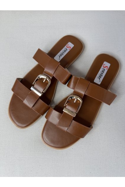 Dámske hnedé šľapky