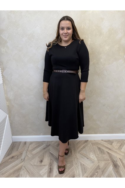 Šaty čierne s opaskom Stella