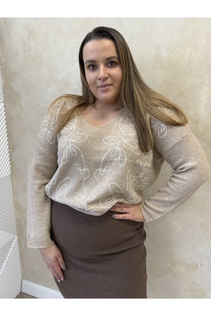 Pulóver hnedý KARINA