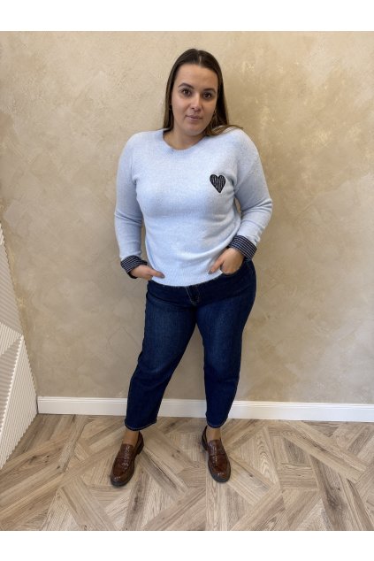 Pulóver modrý srdiečko NIKOL