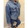 Džínsová oversize bunda s kamienkami - Amanda