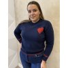 Pulóver tmavomodrý srdiečka SISA