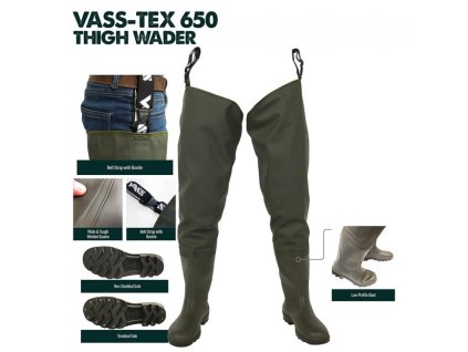 vass tex 650 fishing thigh wader no background