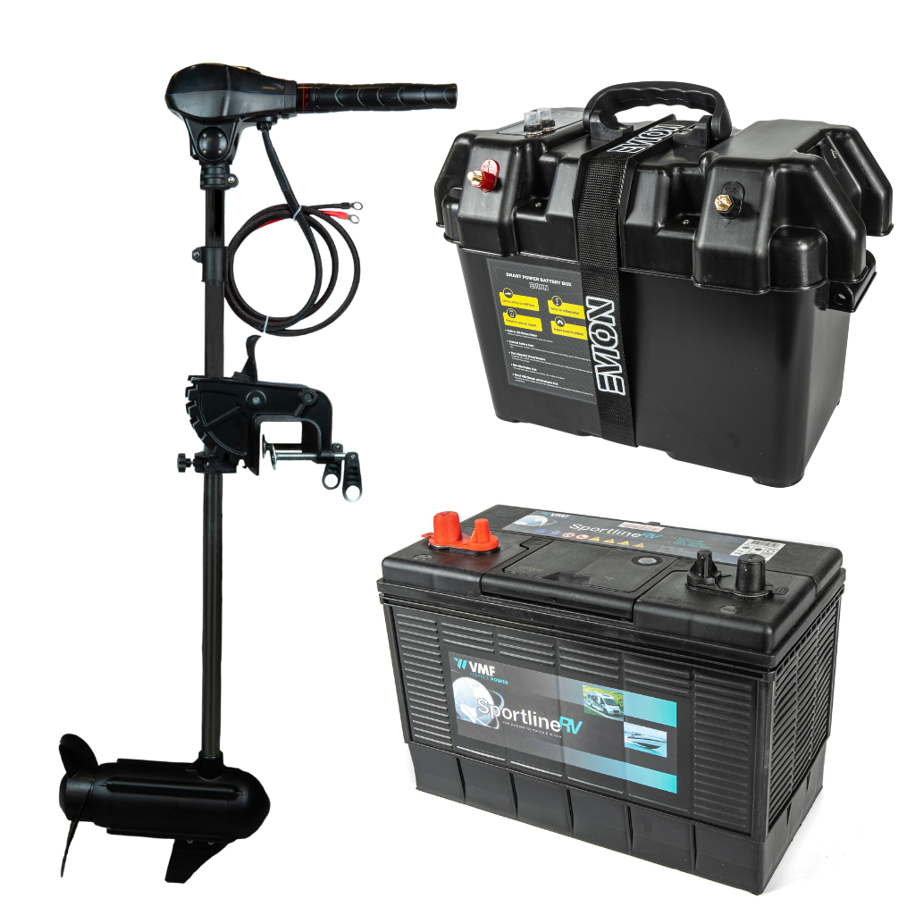 Akční Set Raptor Lodní Elektromotor 70lb 12V Brushless + baterie 105Ah + box