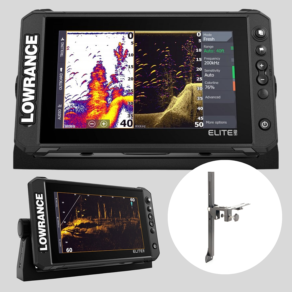 Akční set! Lowrance Sonar Elite FS 9 Sonda Active Imaging 3V1 + Držák Sonaru A Sondy DLX