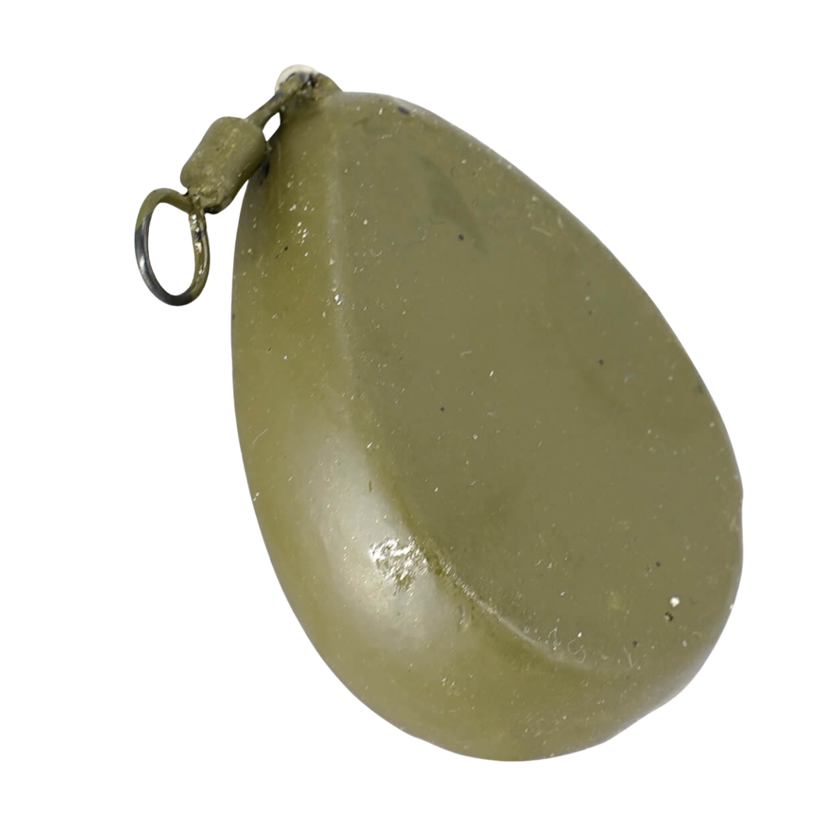RCG Olověná Zátěž Flat Pear S Obratlíkem Green Coated Hmotnost: 120gr