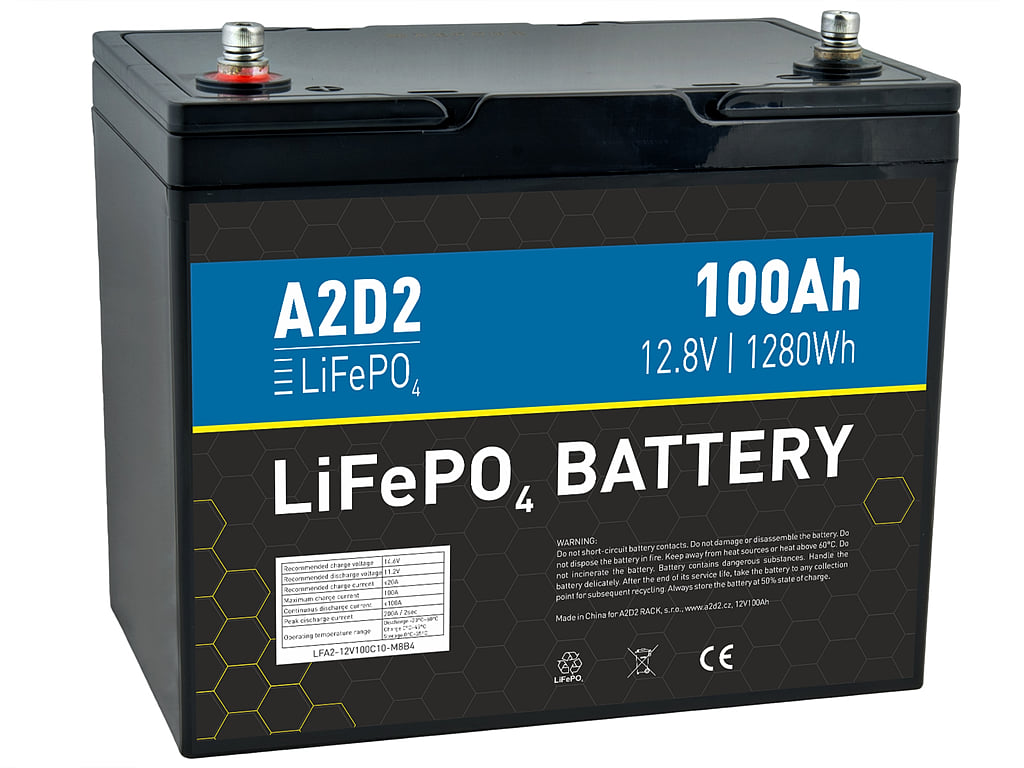 A2D2 Lithiová Baterie LiFePO4 12,8V 100Ah M8 NewCell Cells