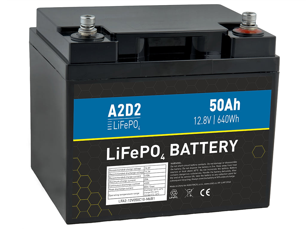 A2D2 Lithiová Baterie LiFePO4 12,8V 50Ah M6 REPT Cells