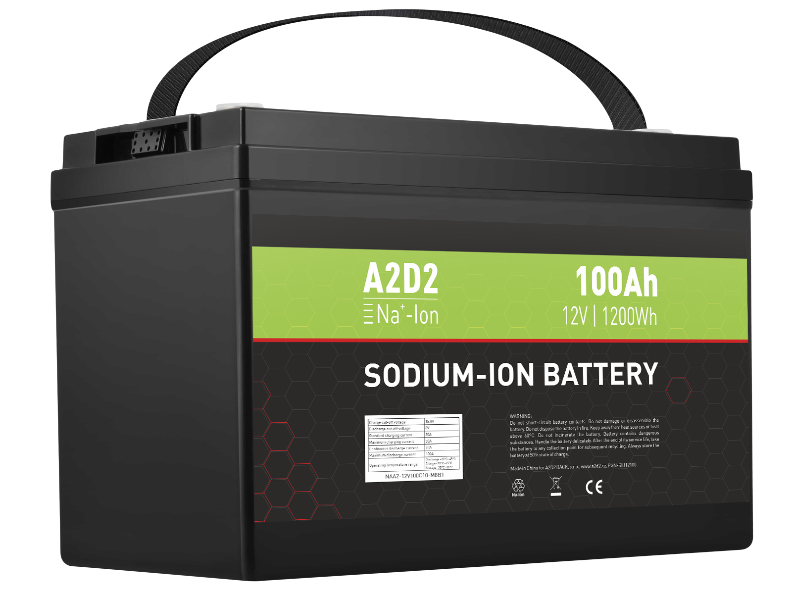 A2D2 Sodíková Baterie Sodium - Ion 12V 100Ah M8