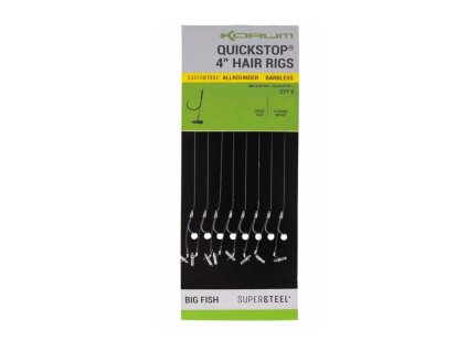 10054 korum big fish quickstop hair rigs barbed 10cm vel 8