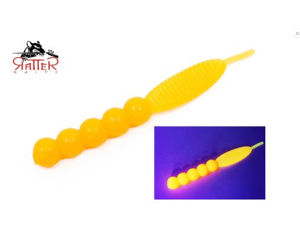 1132 ratterbaits trout egg tail 2 7 syr orangegold glow