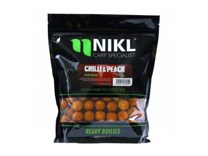 12799 nikl ready boilies chilli peach 18mm 250g