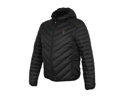 15163 fox collection quilted jacket black orange l