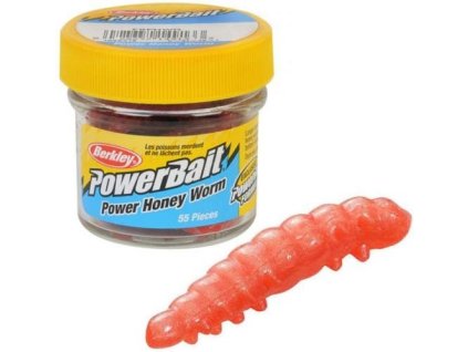 16003 berkley powerbait honey worm 2 5cm hot orange 55ks