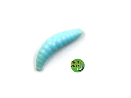 21043 trout zone maggot 1 3 syr blue glow