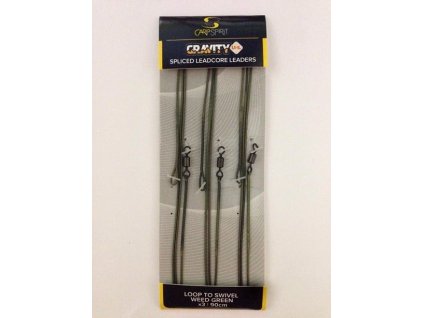25042 carp spirit olovenka gravity leadcore loop to swivel weed green