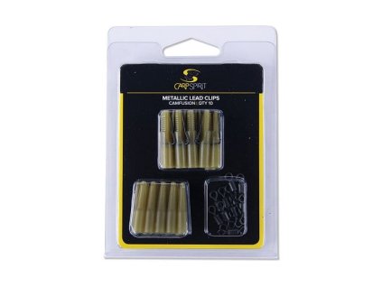 25054 carp spirit metallic lead clips pack weed green 10ks