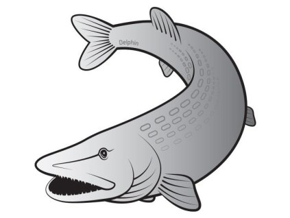 25183 delphin nalepka stuka strieborna