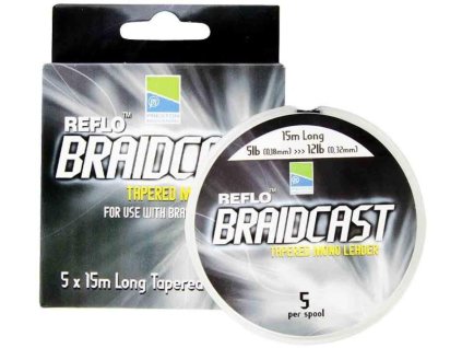 30490 preston reflo braid cast tapered leaders 15m