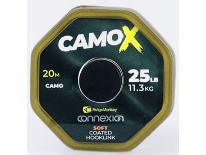 45901 ridgemonkey connexion camox soft coated hooklink 25lb 20m