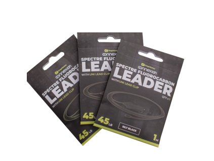51745 ridgemonkey spectre fluorocarbon uni lead clip leader camo green