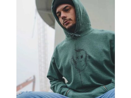 55420 monkey climber mikina surface hoodie heather green vel l