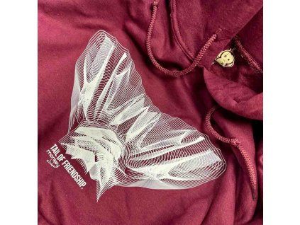 55453 monkey climber mikina tail of friendship hoodie burgundy vel l