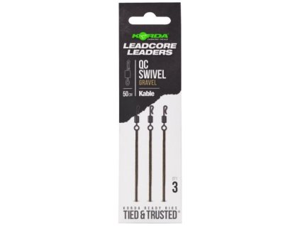 62854 korda kable leadcore leader ring swivel gravel 50cm