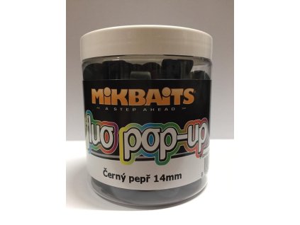 7516 mikbaits fluo pop up 250ml cierny peper 14mm