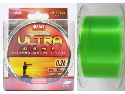 7957 asso ultra cast 300m 0 26mm fluo zelena