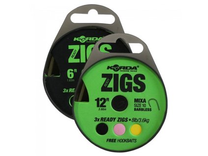 8143 korda ready zigs 12 vel 12 300cm 3 zigs on spool