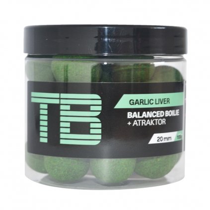 TB BAITS Vyvážené Boilie Balanced + Atraktor Garlic Liver 100 g - 20 mm