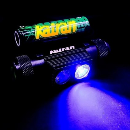 Katran Čelová dobíjecí svítilna Headlamp W/B 460 PRO modrá a bílá LED + box zdarma NEW