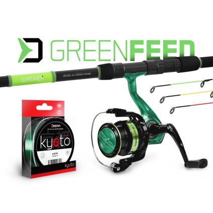 Feederový set Delphin GreenFEED (Velikost 360cm/100g + 4T + 0,261mm)