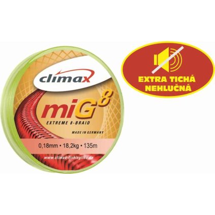 Climax šňůra 135m - miG 8 Braid Olive SB (Variant 135m 0,18mm / 18,2kg)